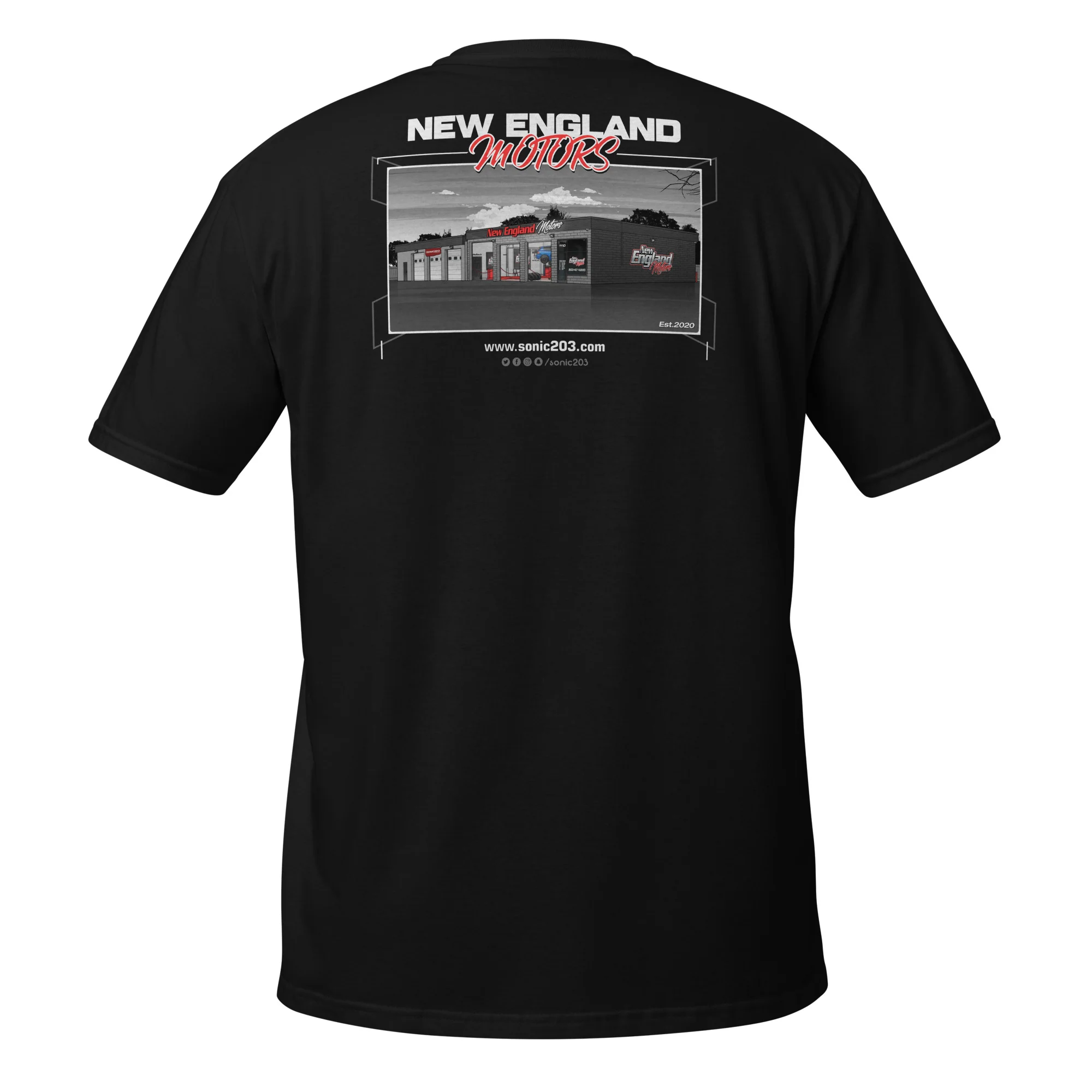 New England Motors Tee Shirt "Garage" - Image 2